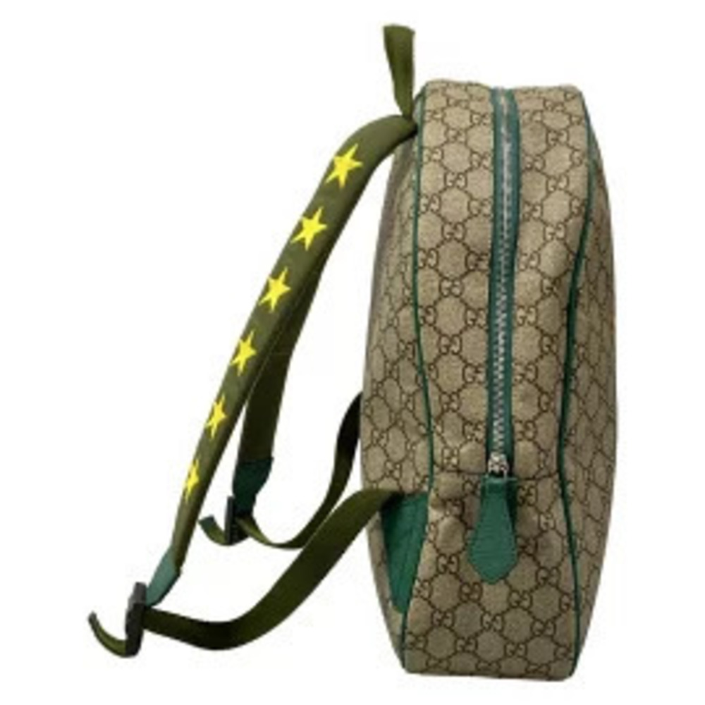 Gucci GG Supreme Backpack Beetle Beige Green Multi